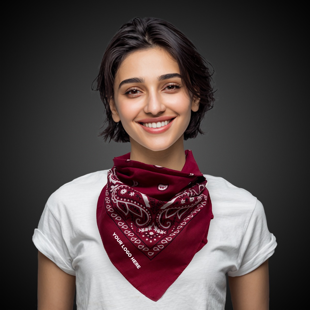 Burgundy 22" x 22" Cotton Paisley Bandanas