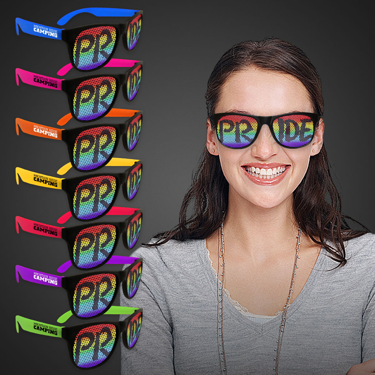 Rainbow Pride Neon Billboard Sunglasses