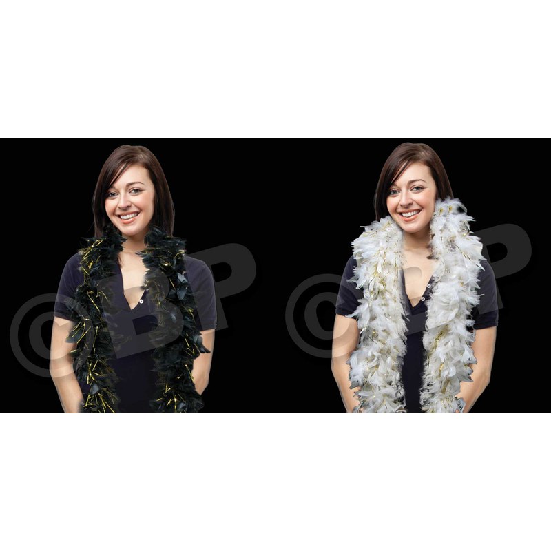 With Gold Tinsel Feather Boa