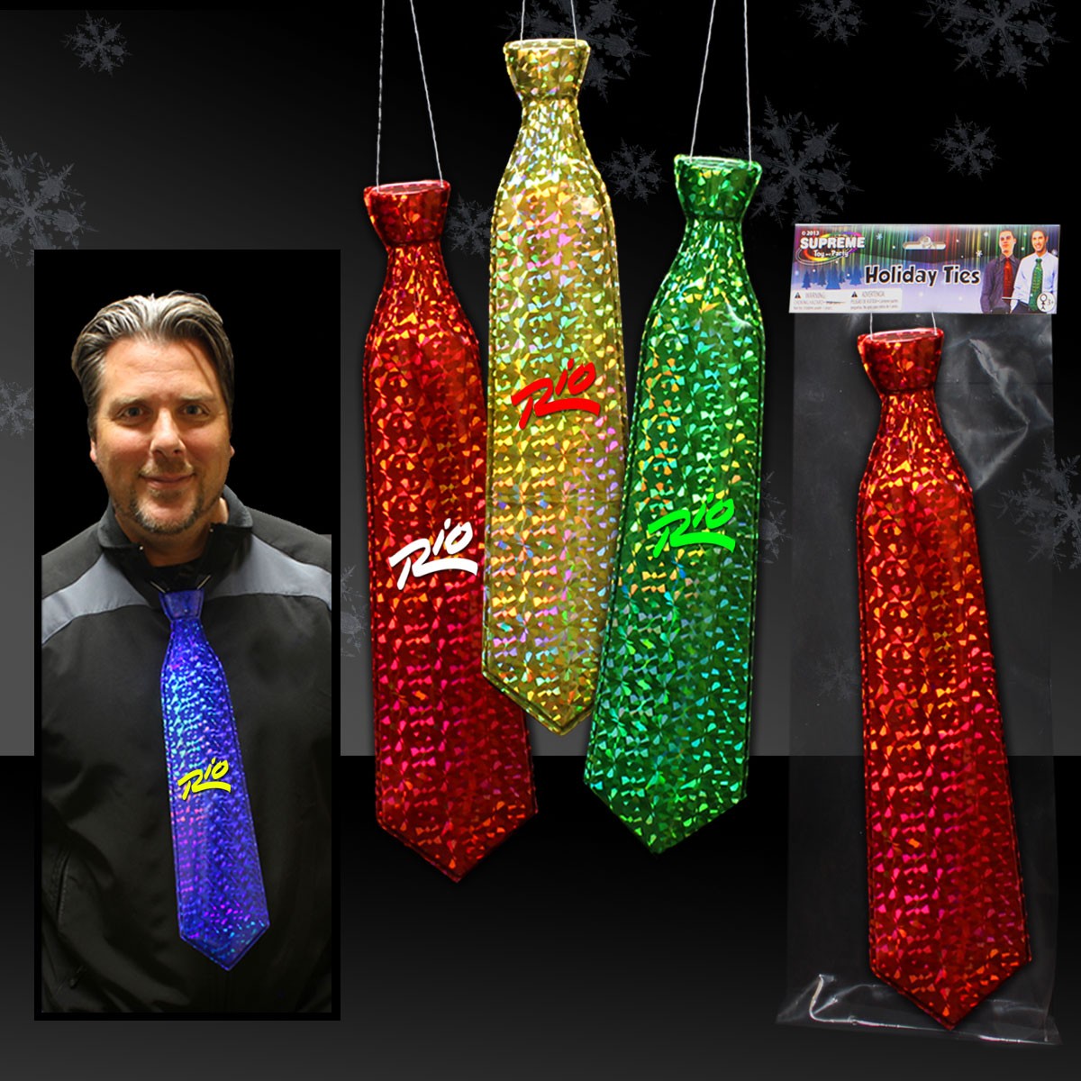 Prismatic Plastic Neckties - Variety of Colors 