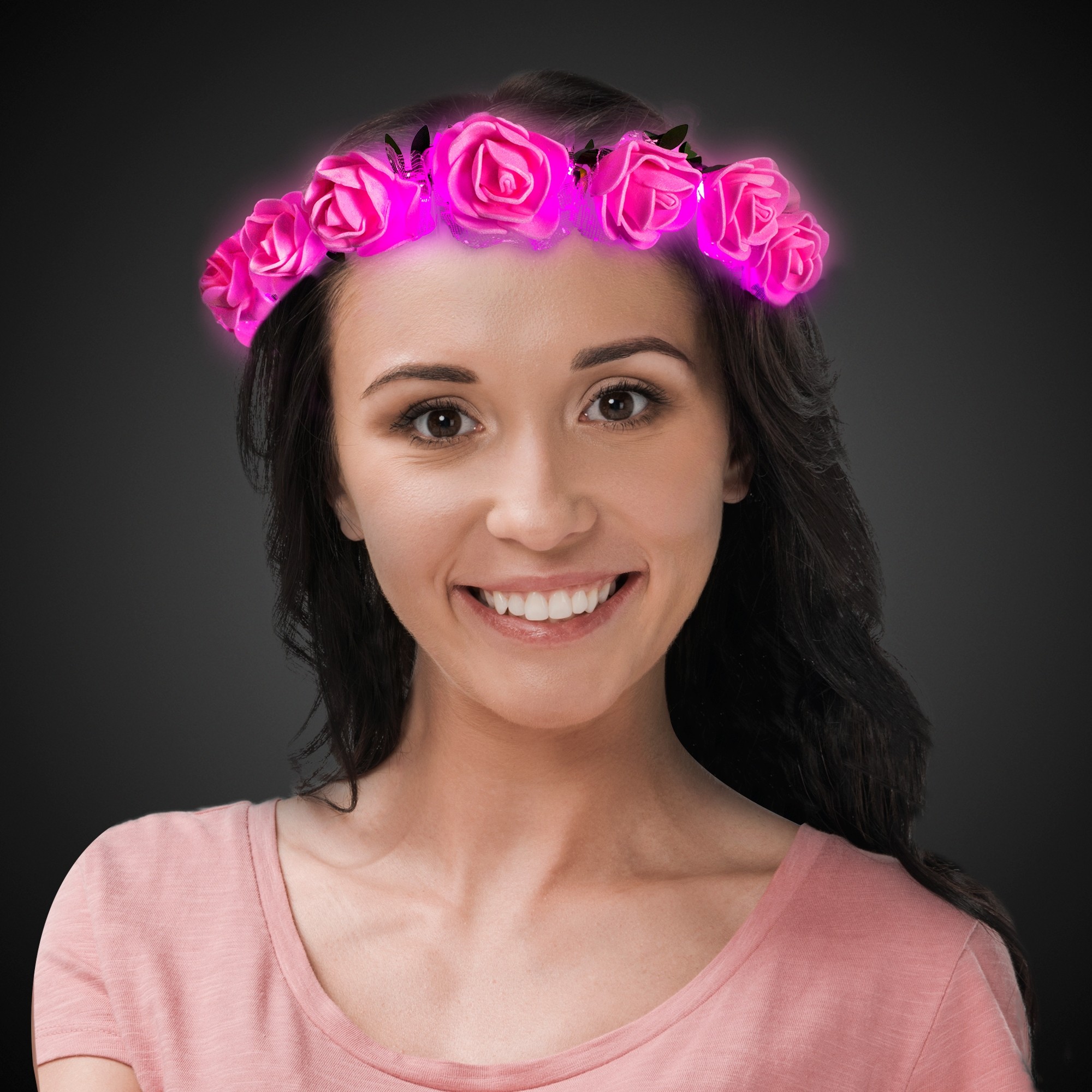 Pink Roses LED Halo Headband