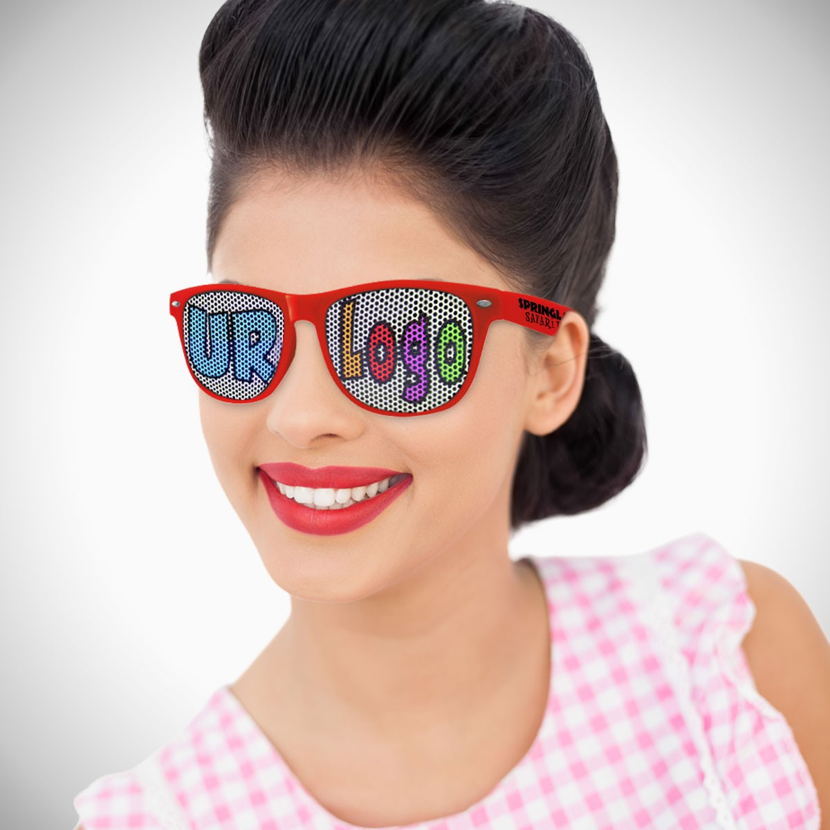 Red Custom Retro Classic Billboard Sunglasses 