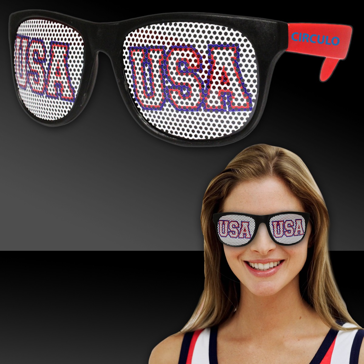 USA Red Neon Billboard Sunglasses 