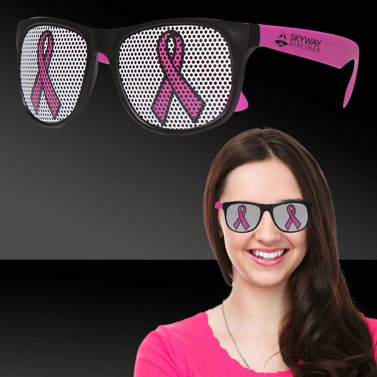 Pink Ribbon Neon Pink Billboard Sunglasses