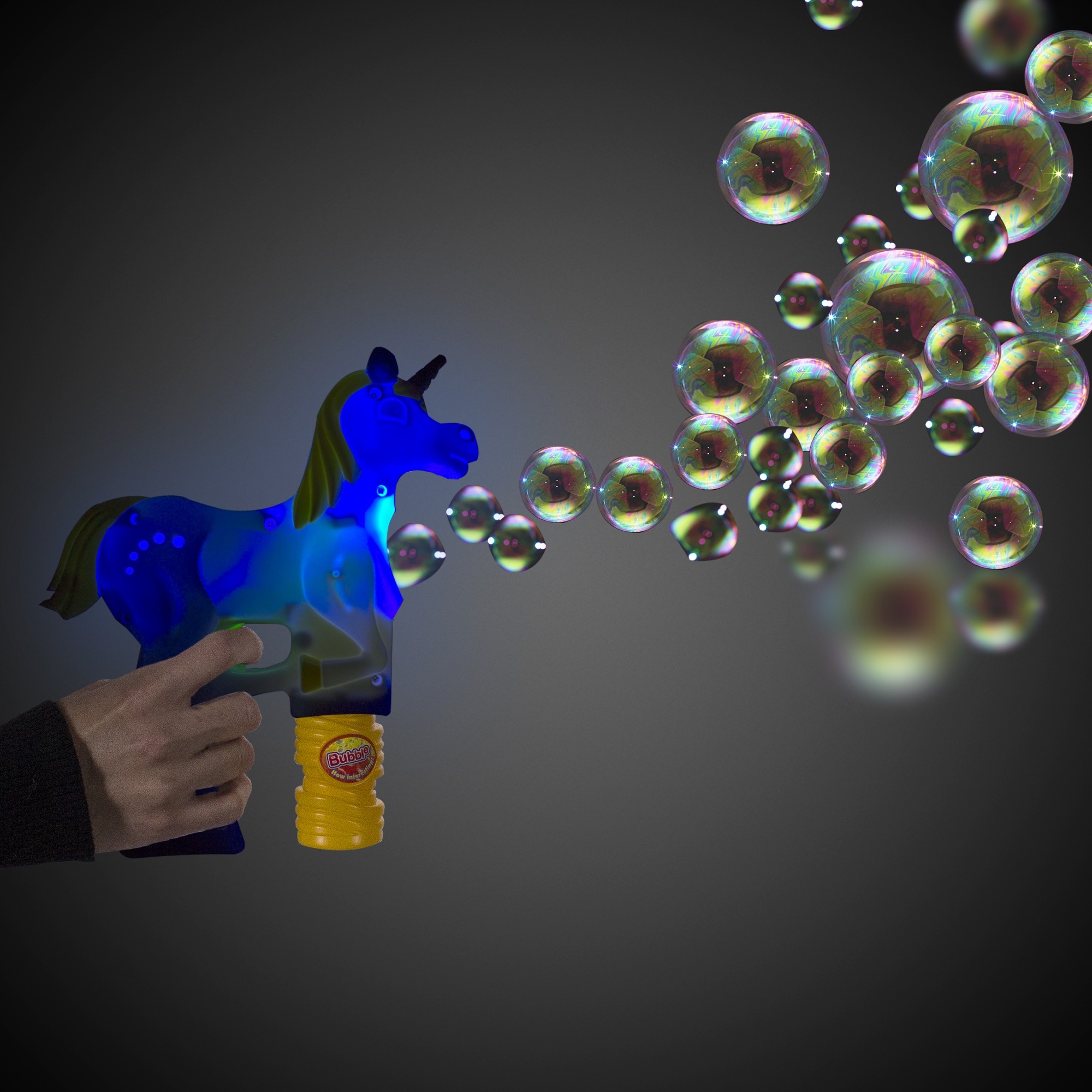 Magical White Unicorn LED Bubble Gun