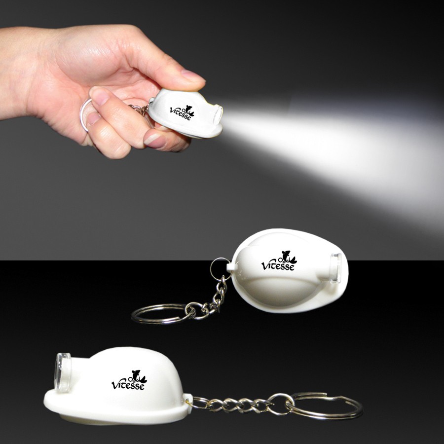 2" White Safety Helmet Flashlight Keychain