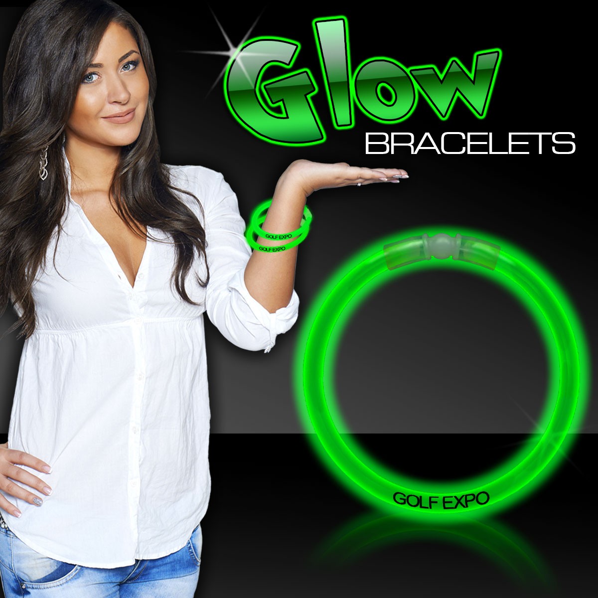 Green Superior 8" Glow Bracelets 