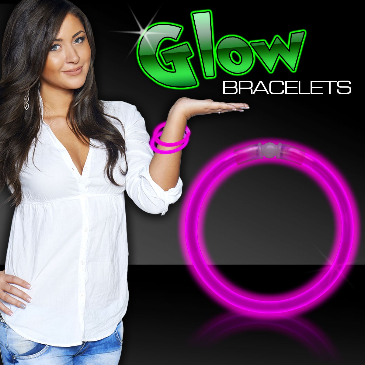 Amazon.com: NUDALA Pink Glow Sticks Bulk Including 50pcs 8” Glow Stick  Bracelets &Connectors and 10pcs 0.6