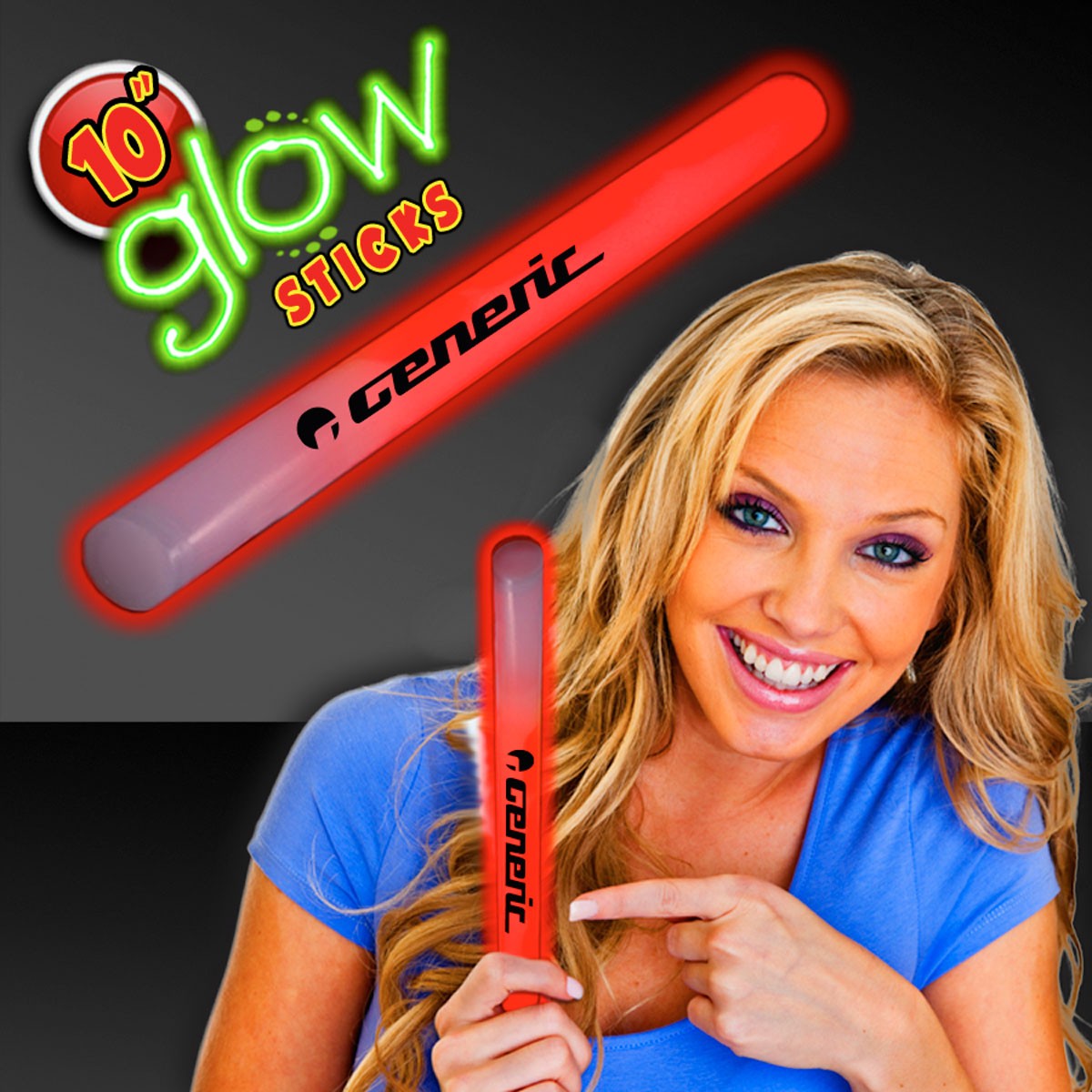 Red 10" Glow Sticks 
