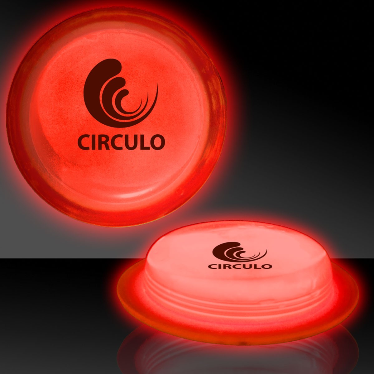 3" Red Glow Circle Badges 
