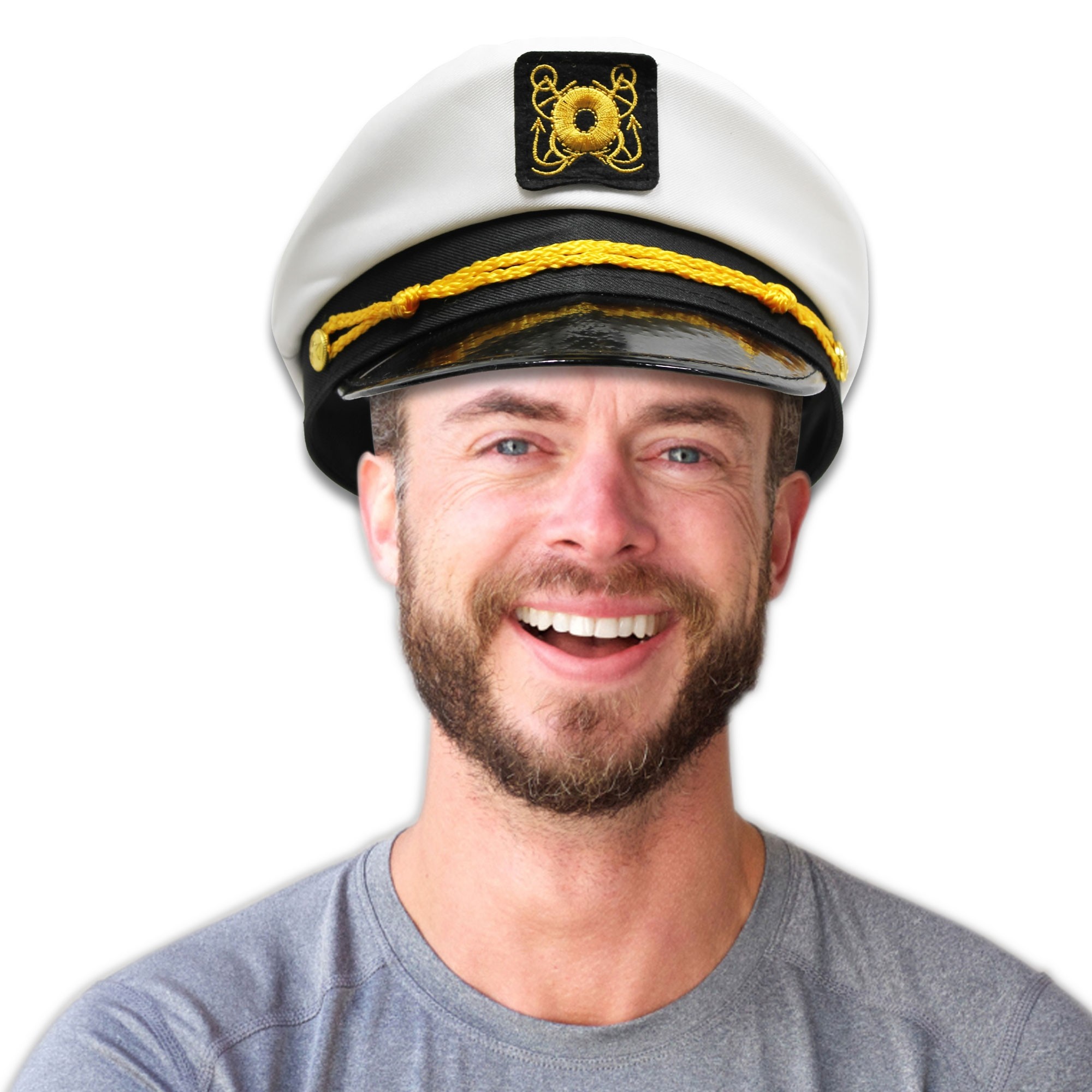 yacht captain hat white
