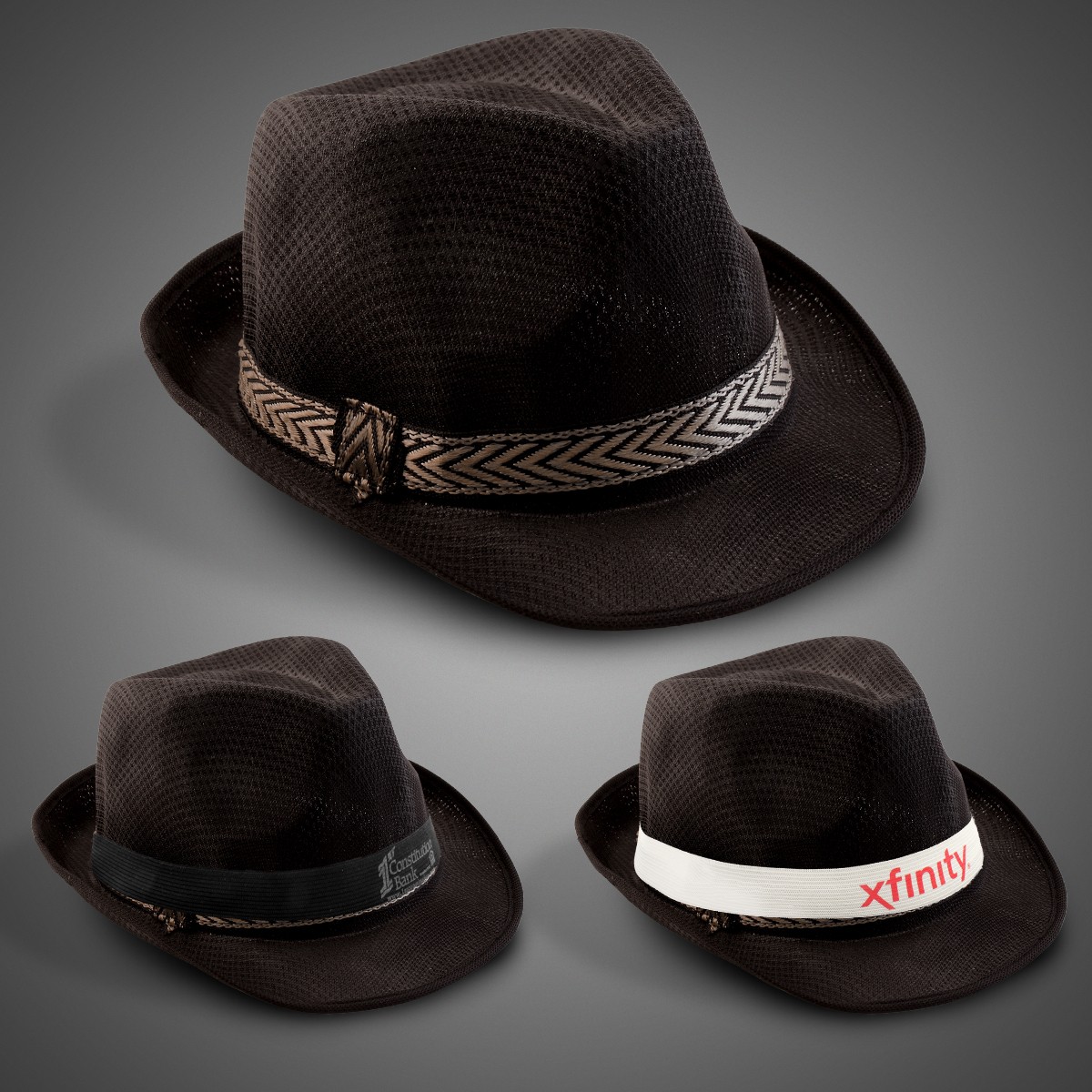 Black Funky Fedora (Imprintable Bands Available)