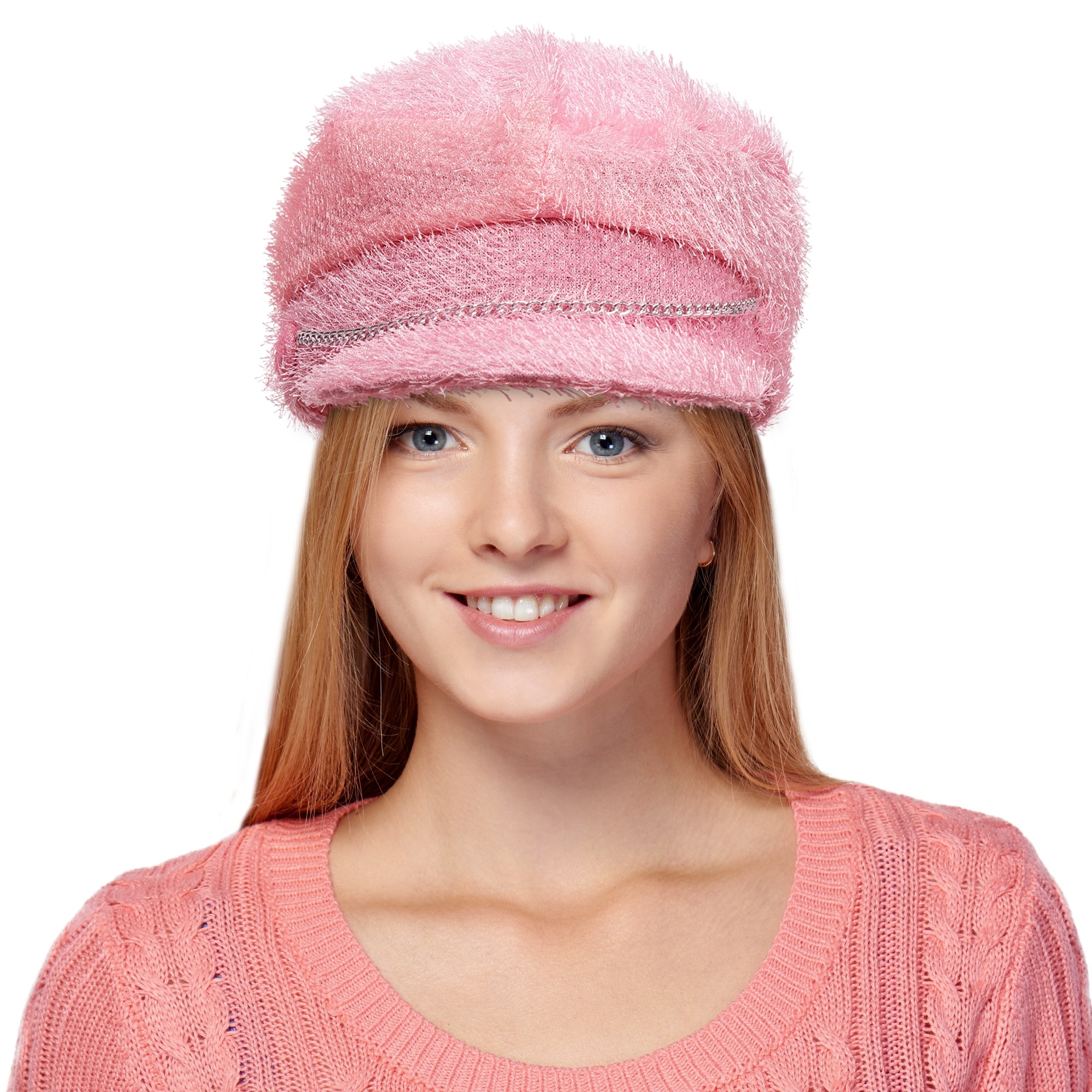 Pink Furry Biker Hat