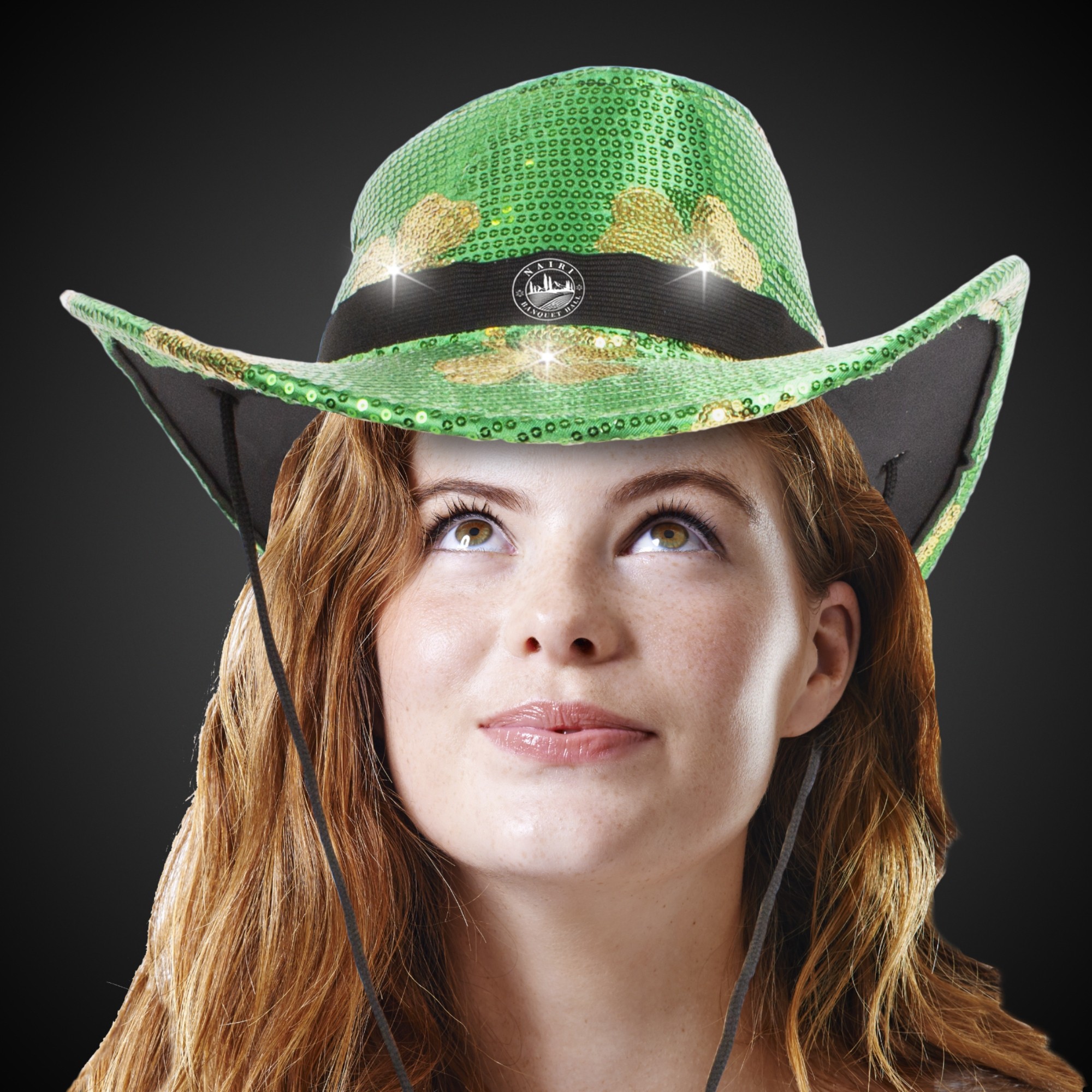 Shamrock Light Up Sequin Cowboy Hat