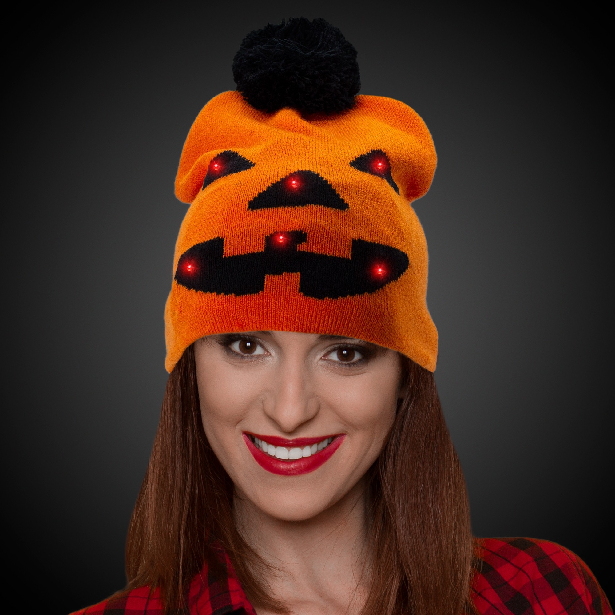 Halloween Pumpkin LED Knit Hat