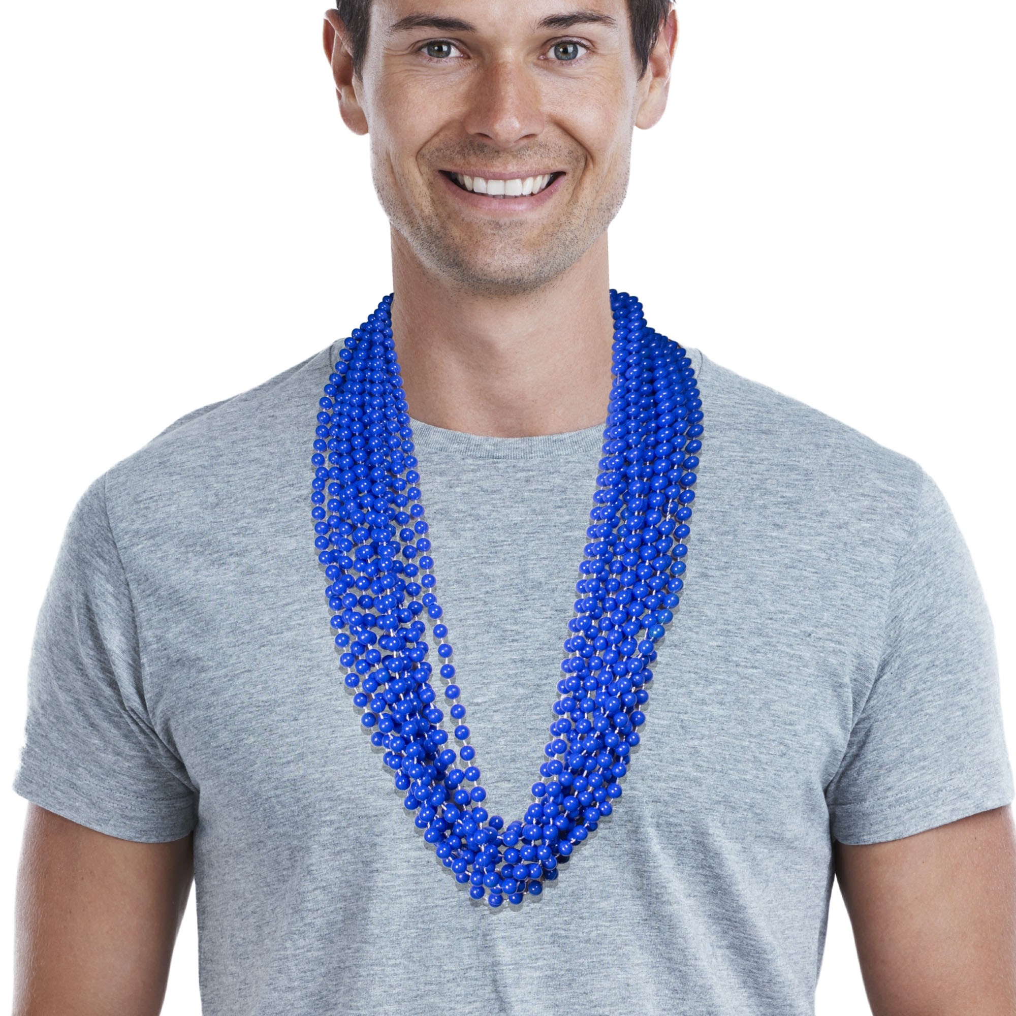 Solid Blue Mardi Gras Beads
