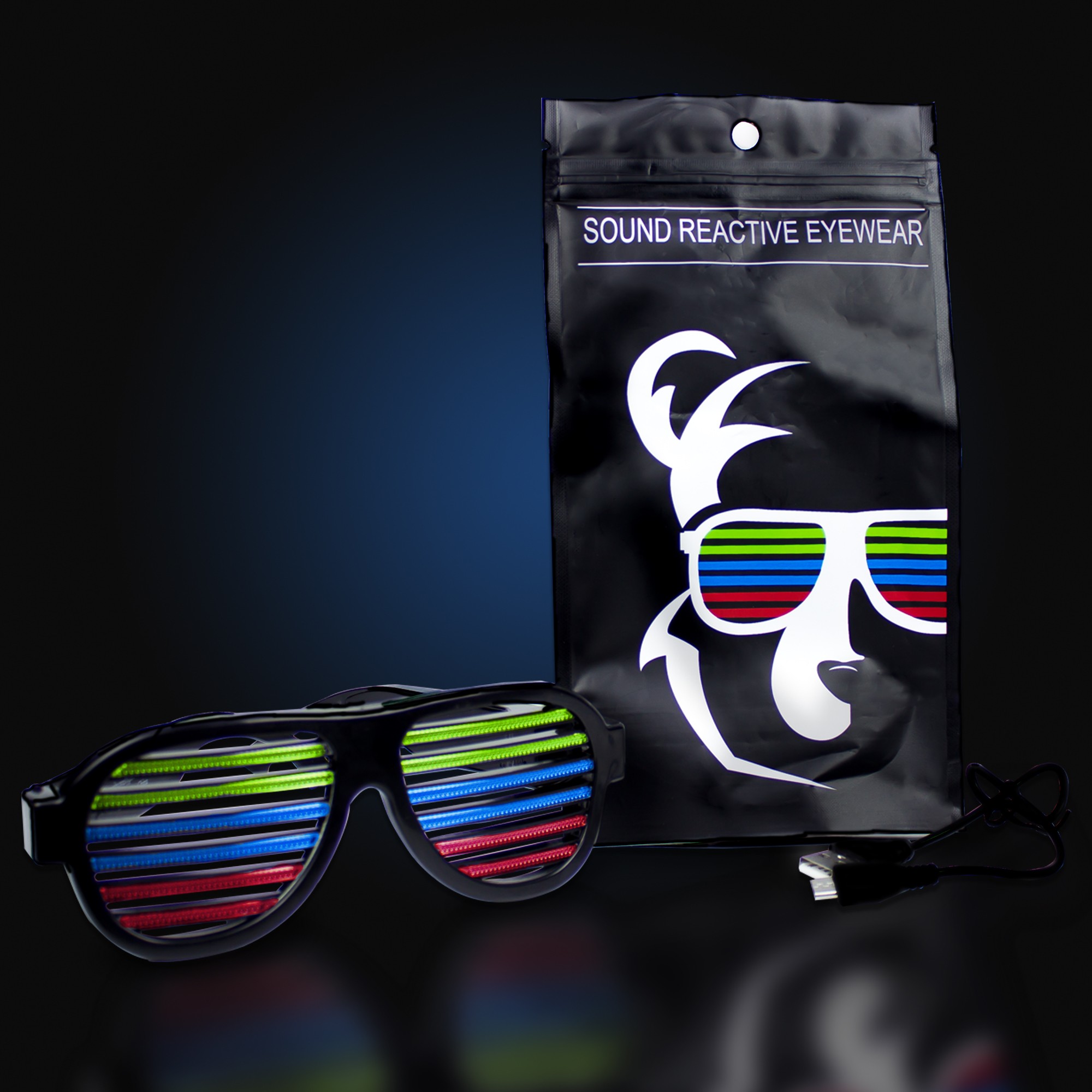 Sound Reactive Led Slotted Glasses Sunglasses Eyeglasses And Masks 