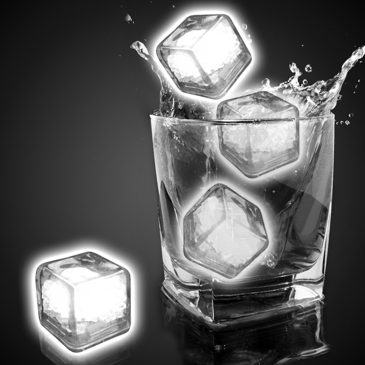 Blank White Liquid Activated Light Up Ice Cubes