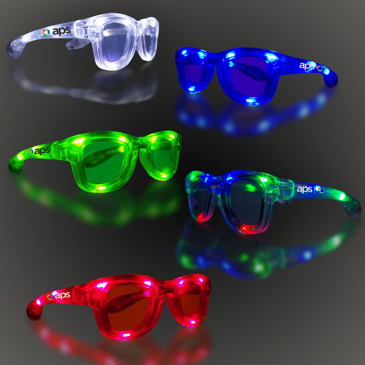LED Classic Retro Sunglasses with Sound Option - Variety of Colors 