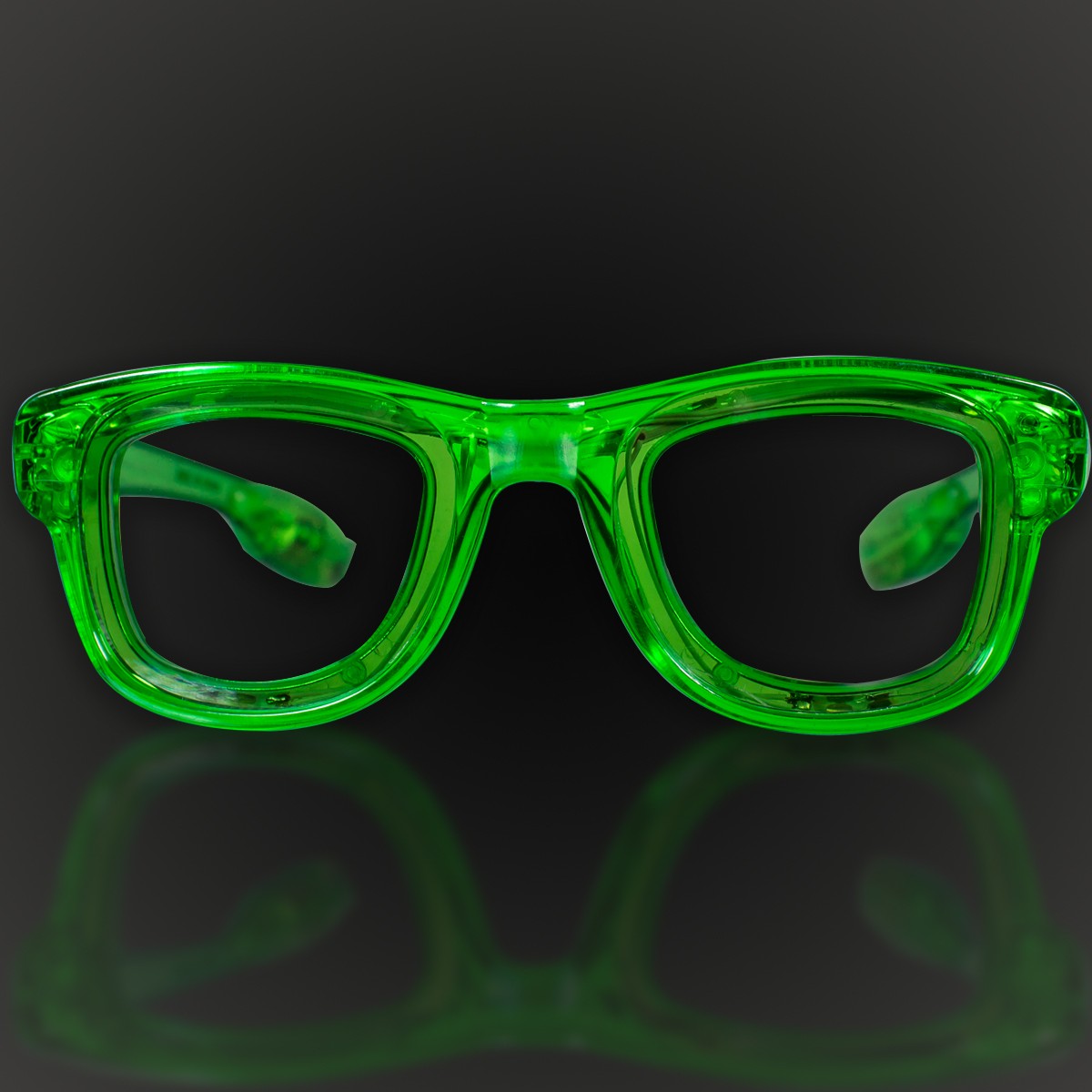Green Led Classic Retro Sunglasses With Sound Option