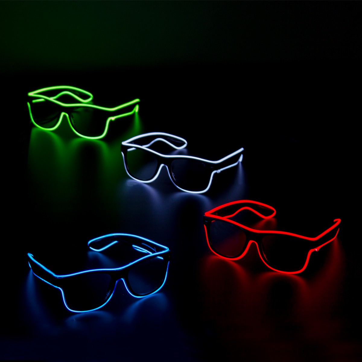 Sound Activated LED EL Sunglasses - Variety of Colors 