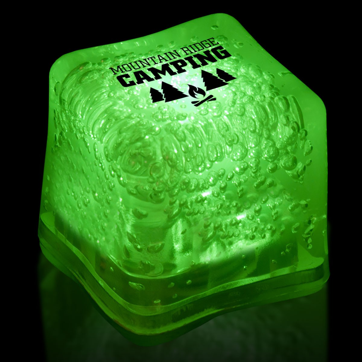 Imprinted GREEN Lited Ice Cubes