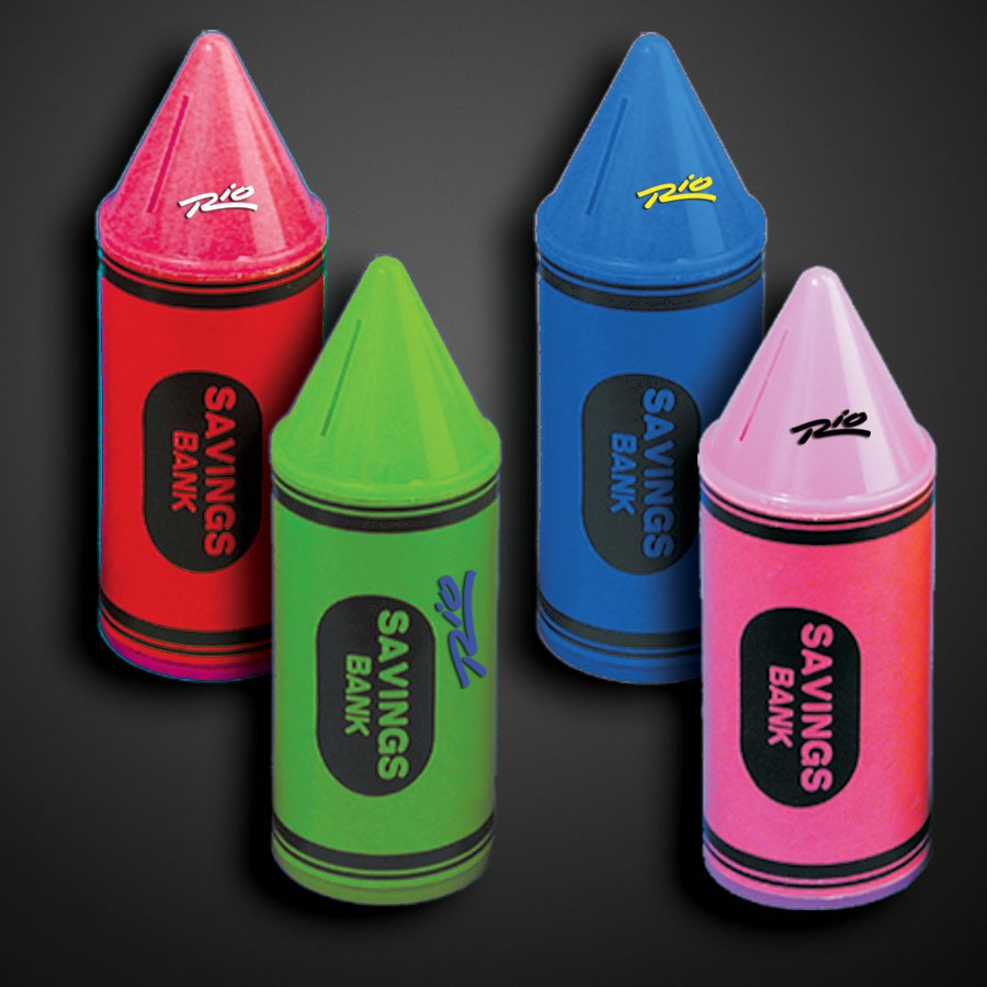 5 1/2" Assorted Color Crayon Savings Banks 