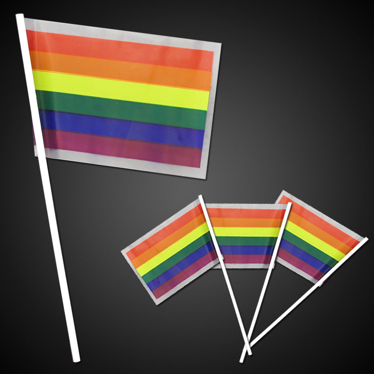 Rainbow Plastic Flags <br>4" x 6"</br>