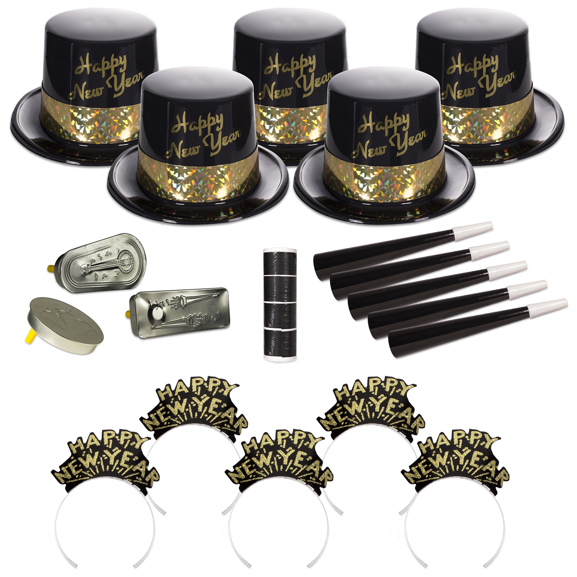 Golden Fantasy New Year's Eve Party Kit for 50 People 