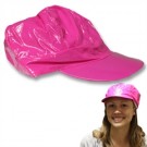 Neon Pink Vinyl Newsboy Hat