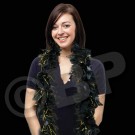 Black Feather Boa with Gold Tinsel Accents 