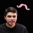 Pink Handlebar Mustaches - Clearance 