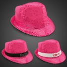 Pink Sequin Fedora Hat (Imprintable Bands Available)