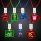 Clear Plastic Necklace with Plastic Medallion - Variety of LED Colors 