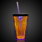 Neon Orange LED Skull Cup