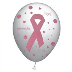 Pink Ribbon Latex Balloons - 11 Inch, 50 Pack