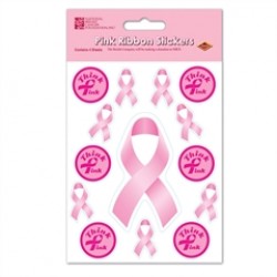 Think Pink Ribbons Stickers 