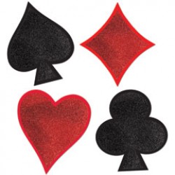 Card Suit  Glitter Cut Outs