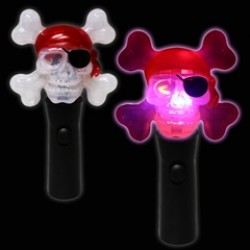 LED Pirate Skull Spinner Wand -7"