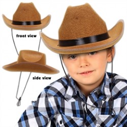 Children's Brown Felt Cowboy Hat 