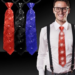 Sequin LED Neckties - 14 Inch