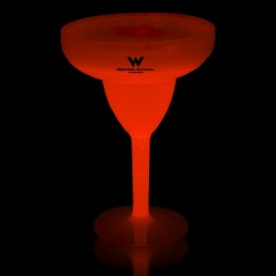 Red 10 Ounce Glow Margarita Glasses 