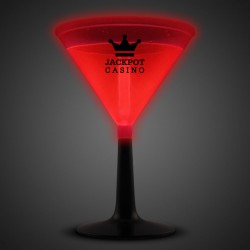 Red 9 Ounce Glowing Martini Glass