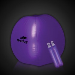 24 Inch Inflatable Beach Ball with 2 - 6 Inch PURPLE Glow Sticks 