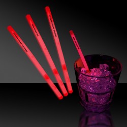 Red 5" Glow Swizzle Sticks/Drink Stirrers 