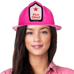 Pink Plastic Firefighter Hat 