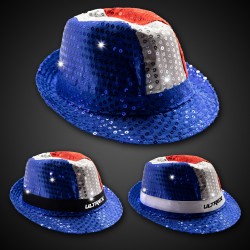 Patriotic Sequin LED Fedora (Imprintable Bands Available)