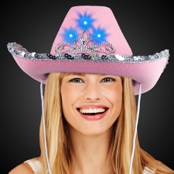 Flashing Pink LED Cowboy Hat 