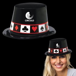 Casino Black Plastic Top Hat
