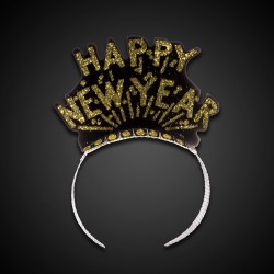 Happy New Year Black & Gold Tiaras